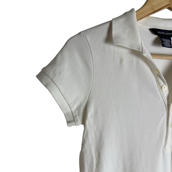 Ralph Lauren White Short Sleeve Embroidered Logo Sporty Polo Shirt Mini Dress XL - Picture 3 of 9